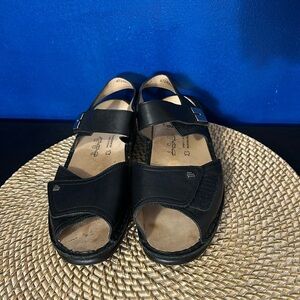 Women’s Finn Comfort Germany Slingback Black Walking Sandals Shoes Size 9-9.5